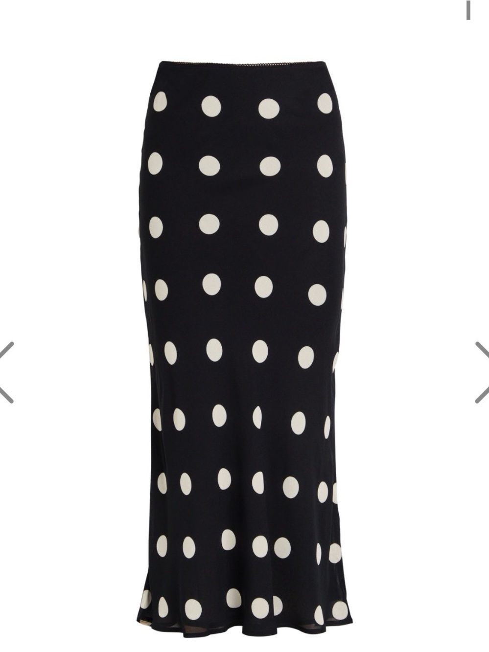 Reformation Black Maxi Skirt with White Polka Dots
